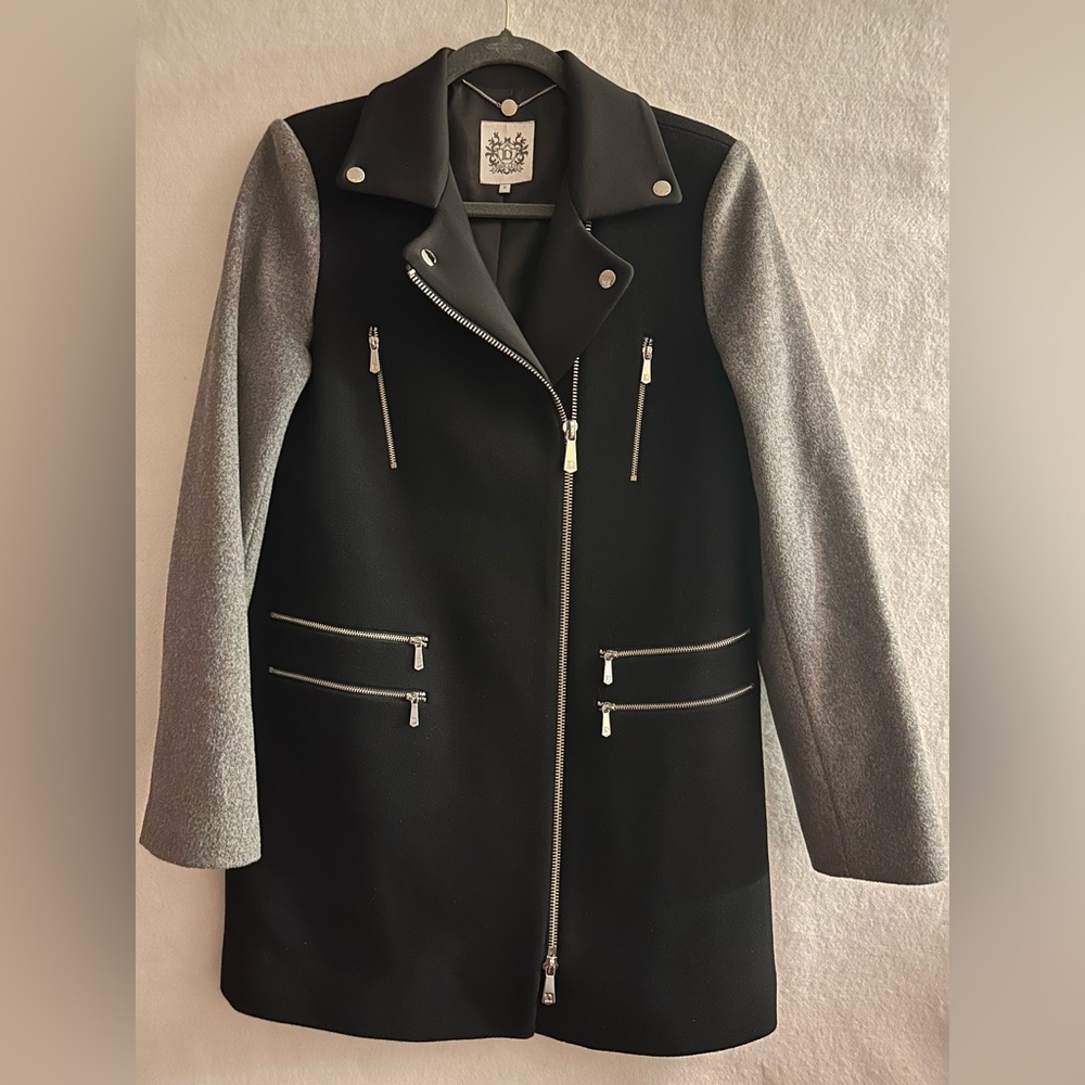 Dawn Levy Alix Color block Wool Cashmere Blend Peacoat Jacket Medium